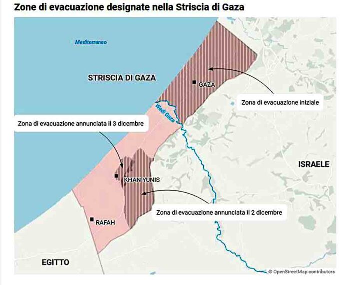 Zone-di-evacuazione-gaza-sud-2-3-dicembre-2023-ilcosmopolitico.com